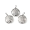 Natural Howlite Pendants, with Rack Plating Brass Findings, Cadmium Free & Lead Free, Flat Round with Star Charms, 32~32.5x27.5~28x7mm, Hole: 8.5x5mm