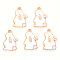 Alloy Enamel Pendants, Cadmium Free & Lead Free, Light Gold, Rabbit, White, 21x14x1mm, Hole: 1.5mm