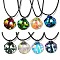 Waxed Cord Necklaces, K9 Glass Pendant Necklaces, Shell Shape, Mixed Color, 17.52 inch(44.5cm)