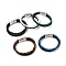 Natural Mixed Gemstone Beaded & Microfiber Leather Cord Double Layer Multi-strand Bracelet, Wristband with 304 Stainless Steel Magnetic Buckle for Men Women, 8-1/2 inch(21.6cm)