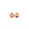 Alloy Pendants, with Rhinestone, Cadmium Free & Lead Free, Light Gold, Teardrop, Pink, 25x19x5mm, Hole: 1.6mm