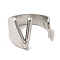 Non-Tarnish 201 Stainless Steel Finger Rings, Letter V, Inner Diameter: 18mm