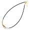 Bohemian Style Brass & Glass Beaded Necklaces for Women, Black, 400mm