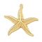 Rack Plating Brass Pendants, Long-Lasting Plated, Lead Free & Cadmium Free, Starfish Charms, Real 18K Gold Plated, 24x24.5x4mm, Hole: 1.5mm