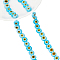 1 Strand Handmade Evil Eye Lampwork Beads Strands, Flat Round, Light Sky Blue, 8x3.2mm, Hole: 1mm