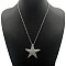 Alloy Rhinestone Pendant Necklaces, Platinum, Star
