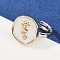 304 Stainless Steel Finger Rings, Ion Plating(IP), Golden & Stainless Steel Color, Sea Horse, 15x15mm