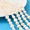 Natural Cultured Freshwater Pearl Beads Strands, Two Sides Polished, Grade 2A+, Seashell Color, 9~10mm, Hole: 0.6mm, about 41~42pcs/strand, 13.82''~14.17''(35.1~36cm)