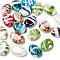 Handmade Lampwork Beads, Pearlized, Oval, Mixed Color, 18x14x8mm, Hole: 2mm