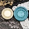 Flower Frame Brass Stamp Heads, for Wax Seal Stamp, Wedding Invitations Making, Golden, Round, 25x14mm, Inner Diameter: 7.5mm