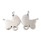 Non-Tarnish 304 Stainless Steel Pendants, with Jump Ring, Baby Carriage Charm, Stainless Steel Color, 15x16.5x1.4mm, Hole: 3.2mm