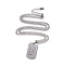 Non-Tarnish 304 Stainless Steel Split Initial Pendant Necklaces, with Lobster Claw Clasps and Curb Chains, Rectangle with Letter, Letter.F, 27.55 inch(70cm), Pendant: 41x23x2mm