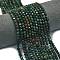 Natural Bloodstone/Heliotrope Stone Beads Strands, Energy Prism Cut Double Terminated Point Beads, Faceted Bicone, 4x4.5mm, Hole: 0.4mm, about 83pcs/strand, 14.96 inch(38cm)