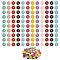 120Pcs 12 Colors Golden Plated Alloy Charms, with Enamel, Enamelled Sequins, Flat Round with Letter, Letter.X, 14x12x2mm, Hole: 1.5mm, 10pcs/color