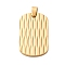 304 Stainless Steel Pendants, Ion Plating(IP), Rectangle Charms, Golden, 37.5x23x3mm, Hole: 5.5x4mm