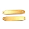 201 Stainless Steel Connector Charms, Curved Rectangle Links, Real 24K Gold Plated, 30.5x6x0.8mm, Hole: 1.4mm