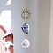 Glass Pendant Decorations, with Metal Finding and Natural Sodalite Chips, for Home Bedroom Hanging Decorations, 350mm