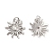 Brass Micro Pave Cubic Zirconia Pendants, Cadmium Free & Nickel Free & Lead Free, with Jump Ring, Sun Charms, Platinum, 17.5x16x2.5mm, Hole: 2.5mm