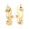 Brass Micro Pave Clear Cubic Zirconia Pendants, Cadmium Free & Nickel Free & Lead Free, Platinum, Sea Horse Charm, Real 18K Gold Plated, 15x5.5x2mm, Hole: 0.8mm