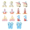 28Pcs 7 Styles Nautical Themed Opaque Resin Cabochons, Sailboat & Bear & Lighthouse, Mixed Shapes, Mixed Color, 27~32x17~31.5x6~8.5mm, 4pcs/style