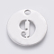 Non-Tarnish 304 Stainless Steel Pendants, Cut-Out, Hollow, Flat Round with Number, Stainless Steel Color, Num.9, 19x1.5mm, Hole: 2.5mm