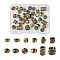 48Pcs 12 Style Tibetan Style Brass Beads, Mixed Shapes, Brushed Antique Bronze, 5~9.5x5~9.5X2~5mm, Hole: 1.4~3.8mm, 4pcs/style