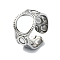 304 Stainless Steel Cuff Rings, Wide Band Rings, Stainless Steel Color, Adjustable, 12mm