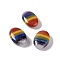 Chakra Theme Assembled Quartz Crystal & Amethyst & Lapis Lazuli & Green Aventurine & Topaz Jade & Red Aventurien & Red Jaspser Healing Massage Palm Stones, Pocket Worry Stone, for Anxiety Stress Relief Therapy, Colorful, Oval, 61x41x18.5mm