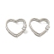 Brass Micro Pave Clear Cubic Zirconia Pendants, Cadmium Free & Nickel Free & Lead Free, Heart, Platinum, 16x18.5x6mm, Hole: 6~8x2mm