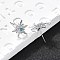 Star Brass Micro Pave Cubic Zirconia Ear Studs, Long-Lasting Plated, Lead Free & Cadmium Free, Rack Plating, Platinum, 13.5x10mm