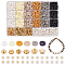 DIY Beads Making Finding Kit, Including Polymer Clay & Acrylic & Plastic Beads, Disc & Round & Column & Flower & Cube & Star & Letter, Mixed Color