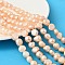 Natural Cultured Freshwater Pearl Beads Strands, Two Sides Polished, Grade 3A+, PeachPuff, 11~12mm, Hole: 0.6mm, about 33~35pcs/strand, 14.09''~14.61''(35.8~37.1cm)
