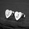 Heart 201 Stainless Steel Stud Earrings, Stainless Steel Color, Letter J, 10x10mm