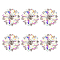 FINGERINSPIRE 6PCS 26.5MM Flower Brass Rhinestone Shank Buttons Crystal AB Color Sew On Buttons with 1-Hole and Flat Back, Fashion Claw Rhinestone Snowflake Metal Buttons for Crafts Wedding Party