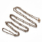 Brass Coated Iron Curb Chain Necklace Making, with Beads and Lobster Claw Clasps, Red Copper, 32 inch(81.5cm)