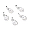 Alloy Rhinestone Pendants, with ABS Plastic Imitation Pearl Beads, Wing Charm, Platinum, 25x12.5x9mm, Hole: 2.2mm