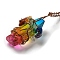 Quartz Crystal Pendant Necklaces, with Iron Chains, Bullet, Colorful, 18.31~18.50 inch(46.5~47cm)