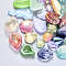 Glass Pendants/Beads, Mixed Shapes, Mixed Color, 8~26x6~16x3~8mm, Hole: 1mm