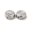Non-Tarnish 304 Stainless Steel Beads, Flat Round Yin-yang, Stainless Steel Color, 12x4.5mm, Hole: 1.4mm