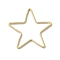 Brass Linking Rings, Lead Free & Cadmium Free, Star, Real 24K Gold Plated, 19x20x1mm, Inner Diameter: 14x17mm