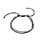 Multi-strand Fibre Wax Threads Braided Bracelet, Adjustable Cord Bracelet, Black