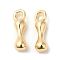 Brass Charms, Real 18K Gold Plated, Letter I, 14x4.5x3mm, hole: 2.5mm