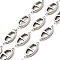 304 Stainless Steel Link Chains, Unwelded, Oval, with Spool, Stainless Steel Color, 23x11x3mm, 5m/roll
