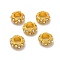 Alloy Rhinestone European Beads, Large Hole Beads, AB Color, Rondelle, Golden, 11x6mm, Hole: 5mm