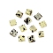 2-Hole Glass Seed Beads, Antique Style, Rectangle, Beige, 5x4.5~5.5x2~2.5mm, Hole: 0.5~0.8mm