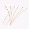 304 Stainless Steel Ball Head Pins, Real 18K Gold Plated, 25x0.7mm