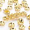 Brass Middle East Crystal Rhinestone Spacer Beads, Wavy Edge, Rondelle, Nickel Free, Golden, 10x4mm, Hole: 2mm
