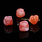 Natural YanYuan Agate Carved Beads, Dyed, Lion Heads, Coral, 14mm, Hole: 1.2mm
