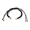Adjustable Polyester Braided Cord Bracelet Making, with Brass Beads and 304 Stainless Steel Jump Rings, Golden, Black, Single Chain Length: about 5-1/2 inch(14cm)