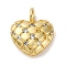 Brass Micro Pave Cubic Zirconia Pendants, Heart, Long-Lasting Plated, Cadmium Free & Lead Free, Rack Plating, Real 18K Gold Plated, 17.5x14.5x5.5mm, Hole: 3mm